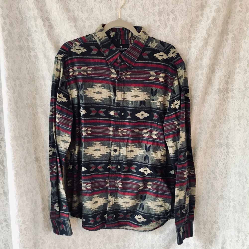 American Eagle Pattern Button Up